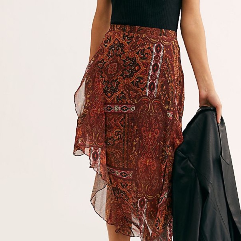 Free People laney printed mini skirt